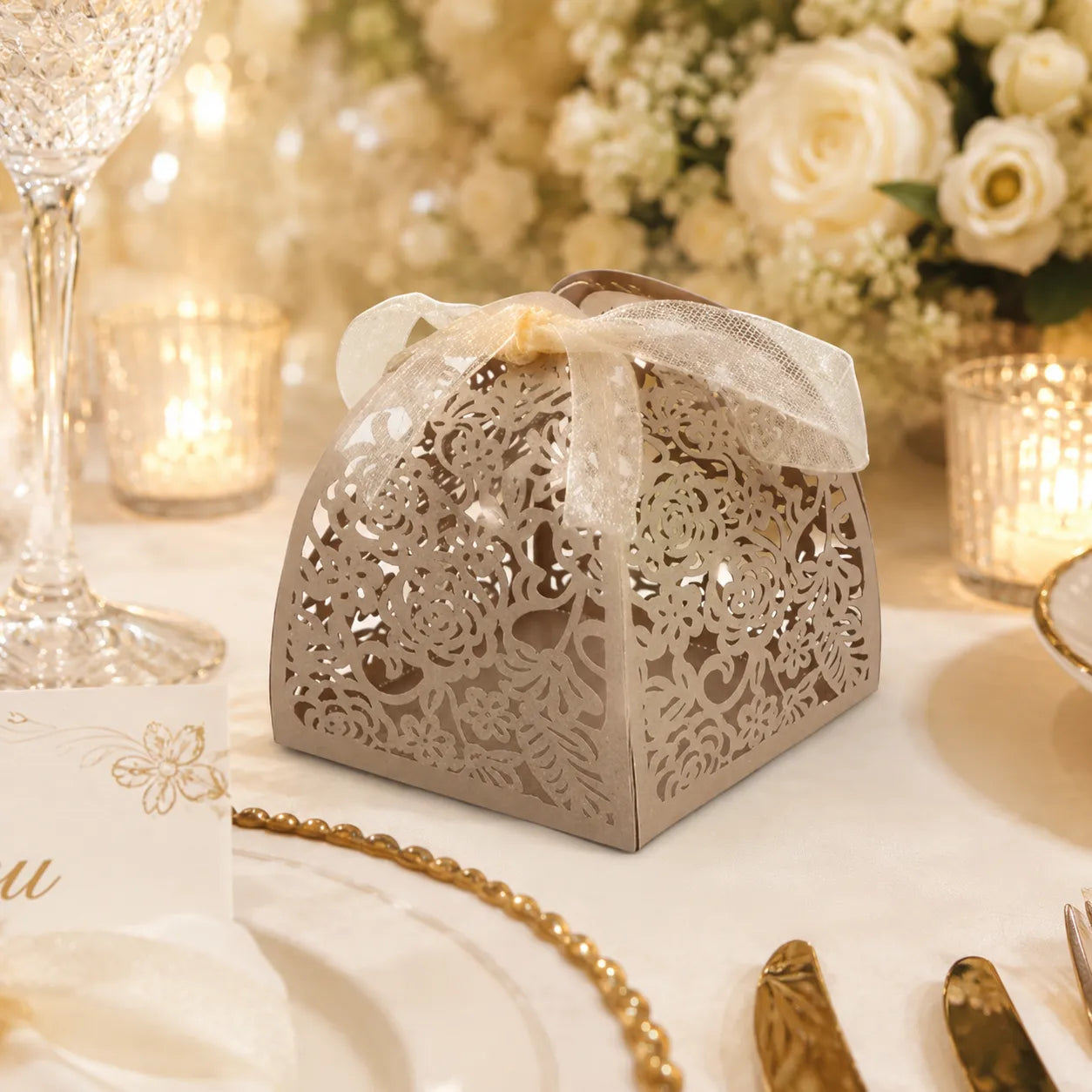 Boîte à Dragées Mariage Champagne classe