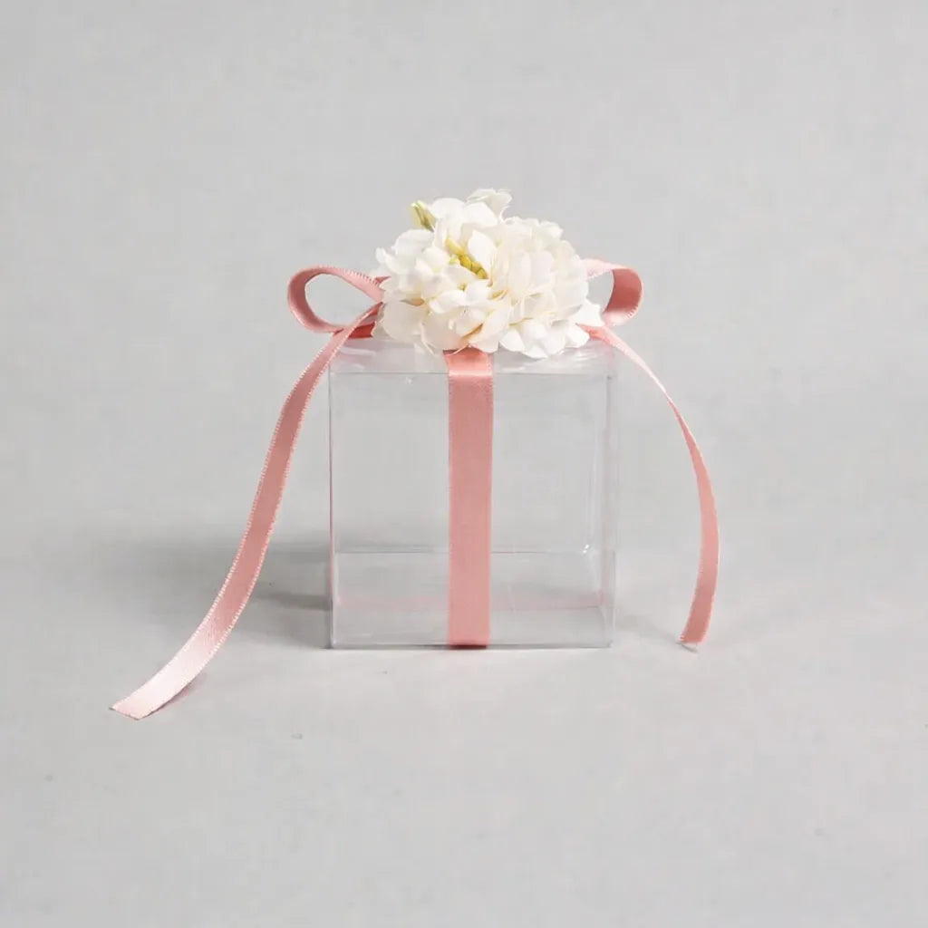 Boîte à Dragées Transparente Élégante épuré