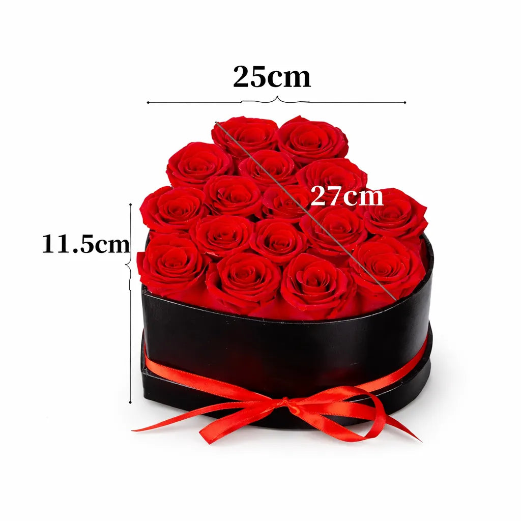 Boîte de Roses Rouges Artificielles 18 Pièces