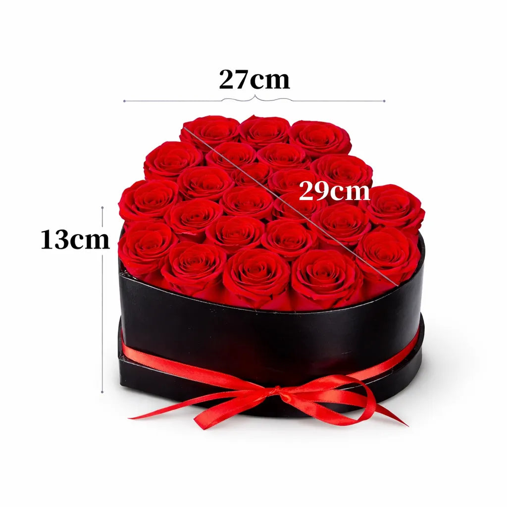 Boîte de Roses Rouges Artificielles 24 Pièces