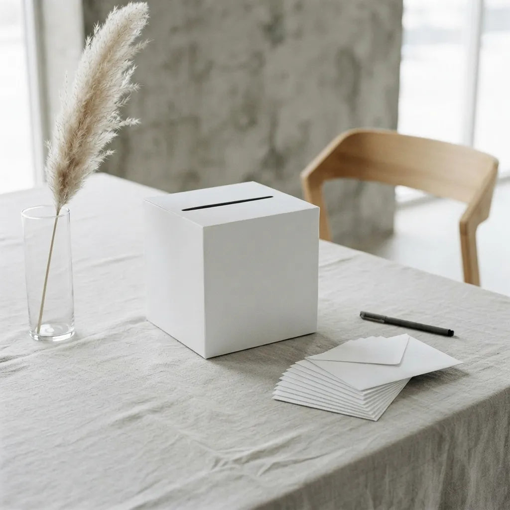 Boite à Enveloppes En Carton Blanc Minimaliste