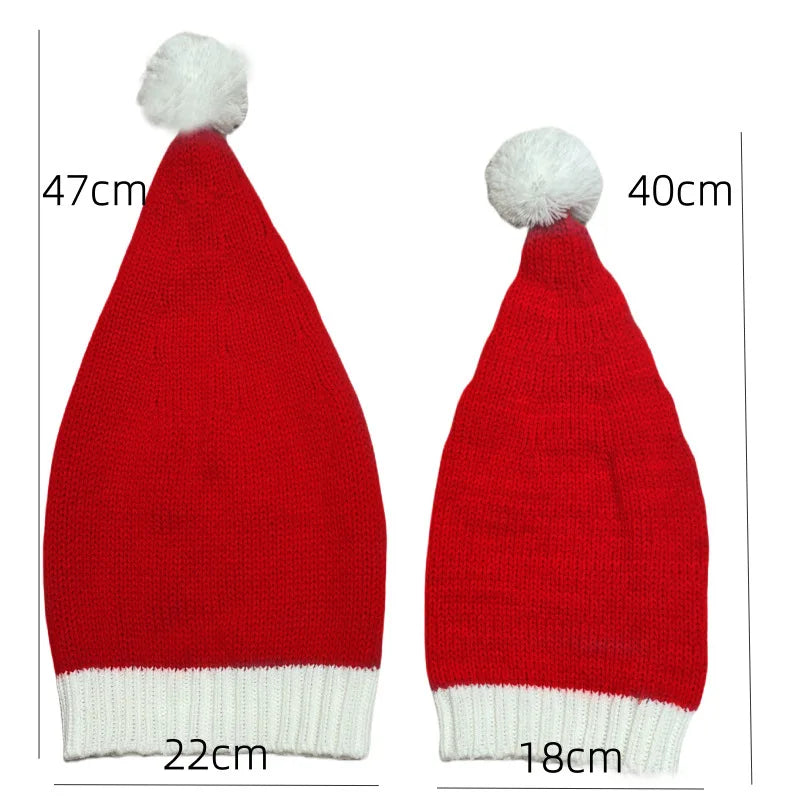 Bonnet de Noël Rouge Tricoté Classique de qualité