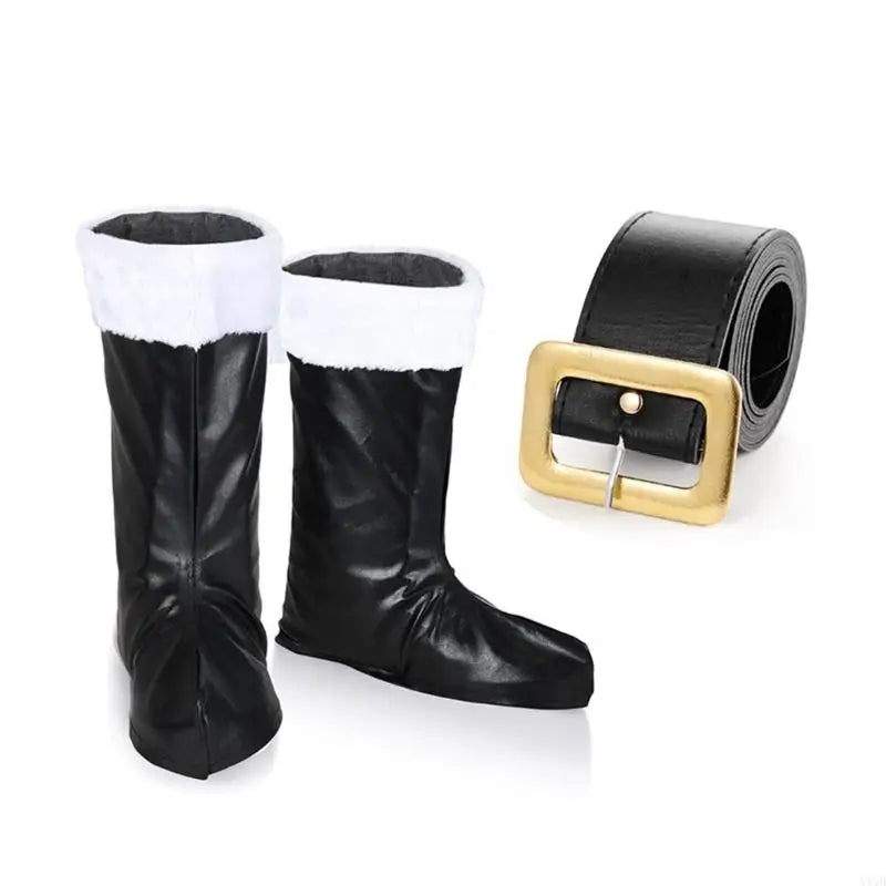 Bottes et Ceinture Père Noël Noir 
