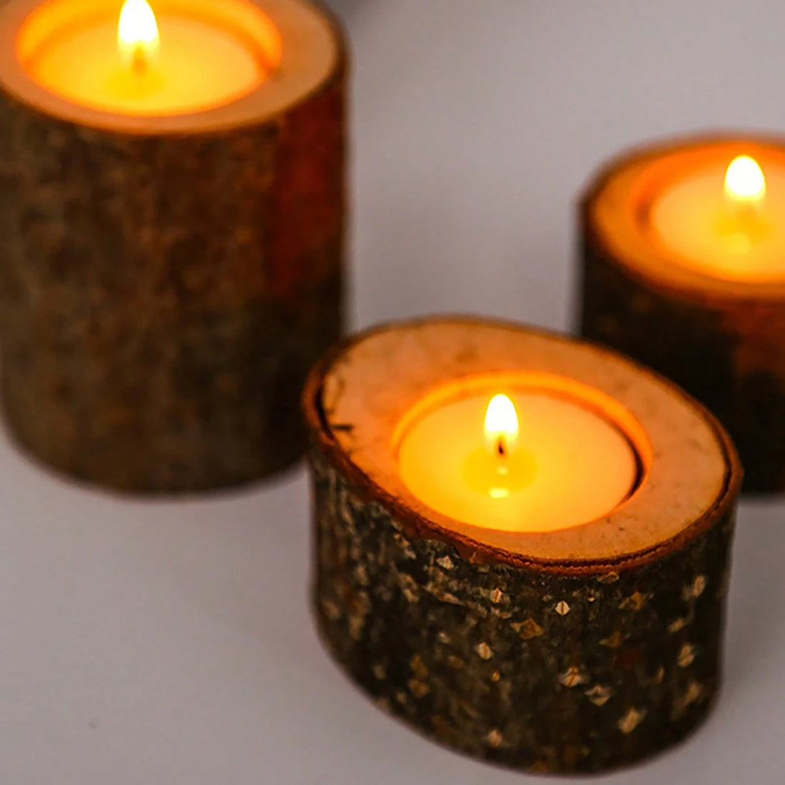 Bougeoir Bois Mariage Naturel