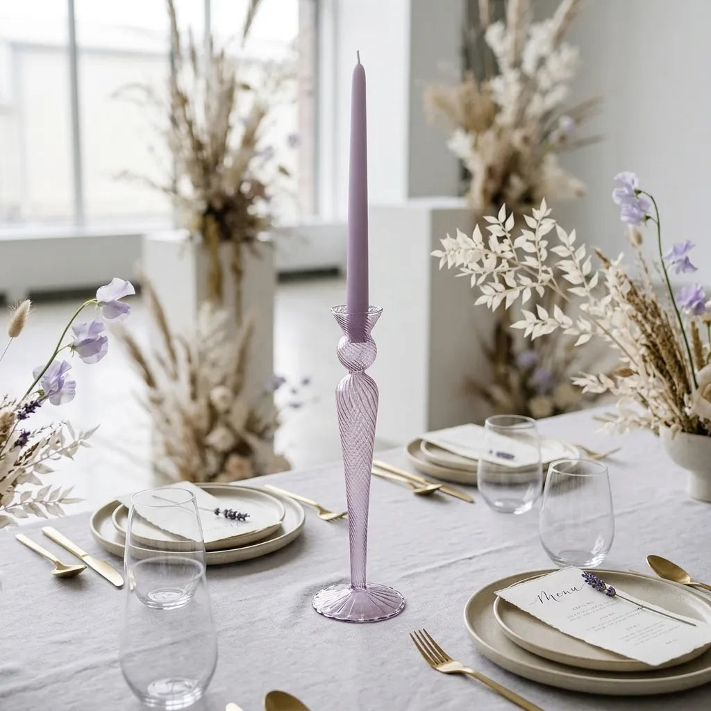 Bougeoir Mariage Chic en Verre Minimaliste