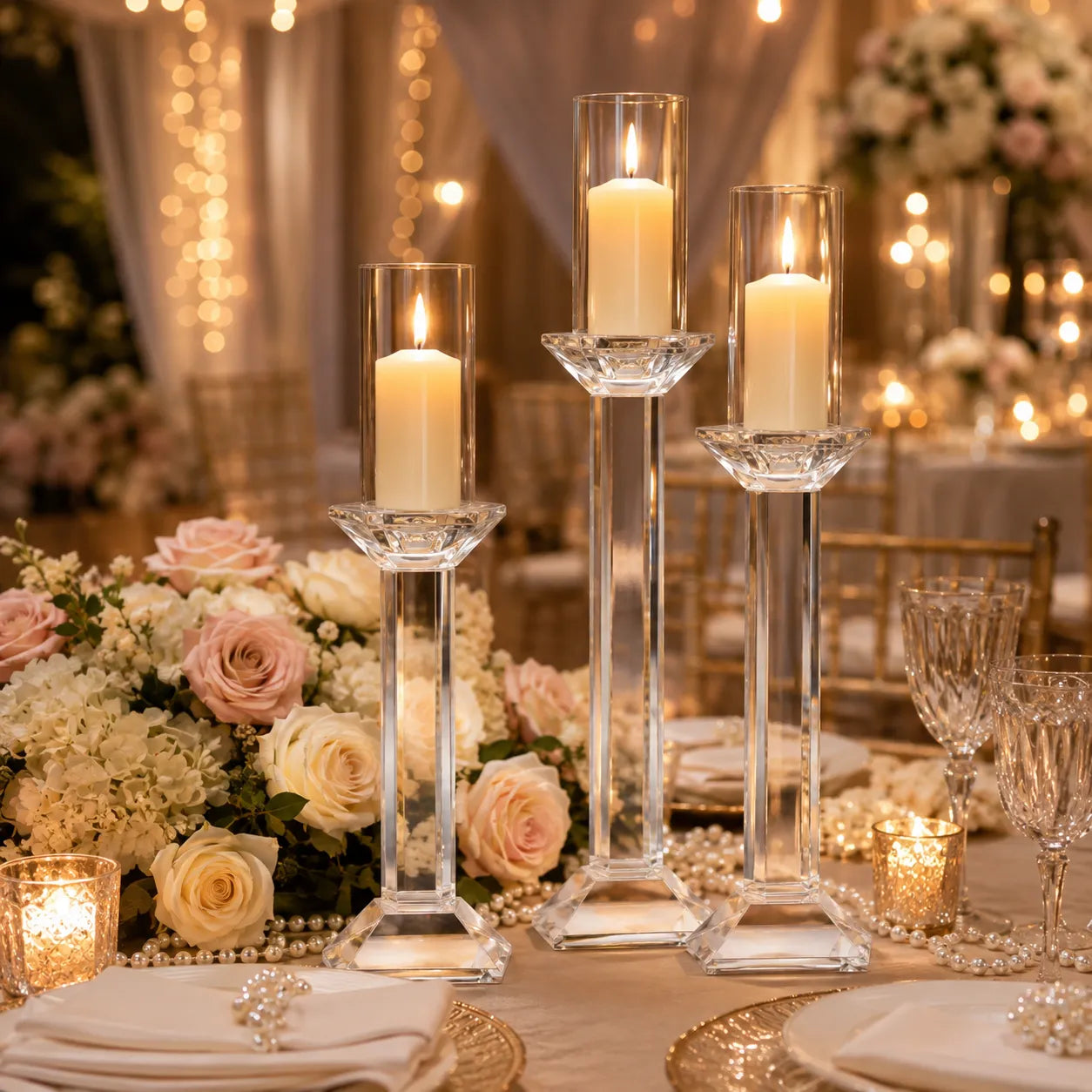 Bougeoir Mariage Moderne en Verre contemporaine