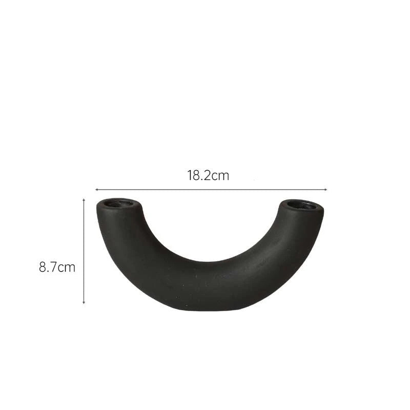 Bougeoir Minimaliste Mariage Noire classe