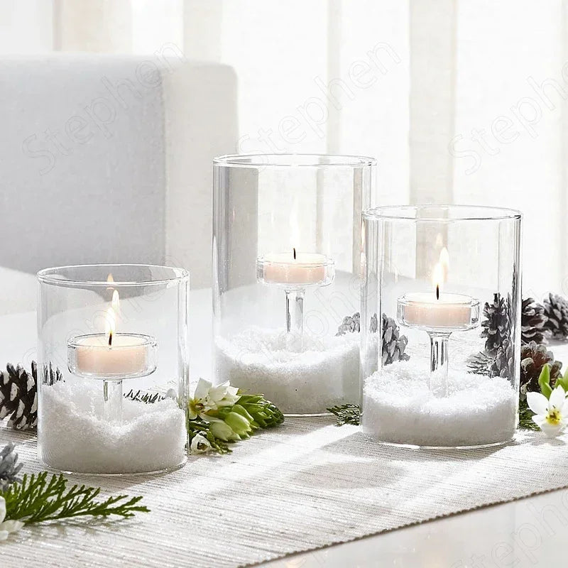 Bougeoir en Verre Noël Minimaliste Beau