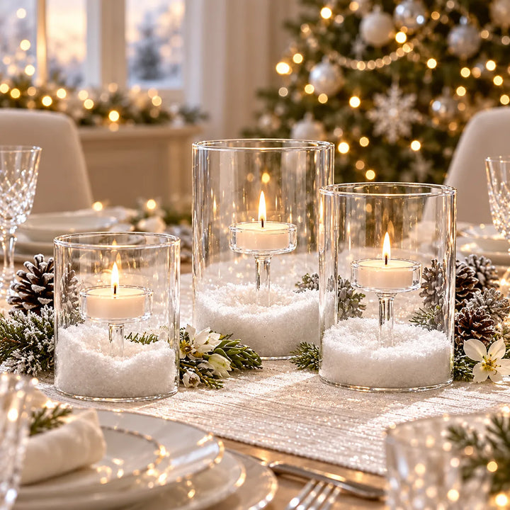 Bougeoir en Verre Noël Minimaliste raffiné