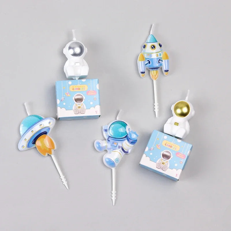 Bougie Anniversaire Astronaute Bleu 