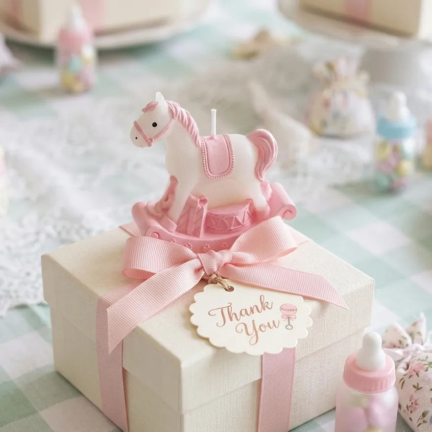 Bougie Anniversaire Cheval Rose Unique
