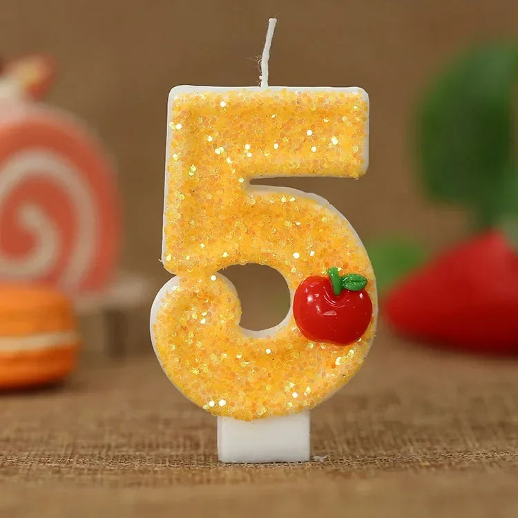 Bougie Anniversaire Chiffre 5 Pomme Rouge 