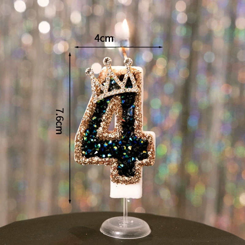 Bougie Anniversaire Noire Couronne
