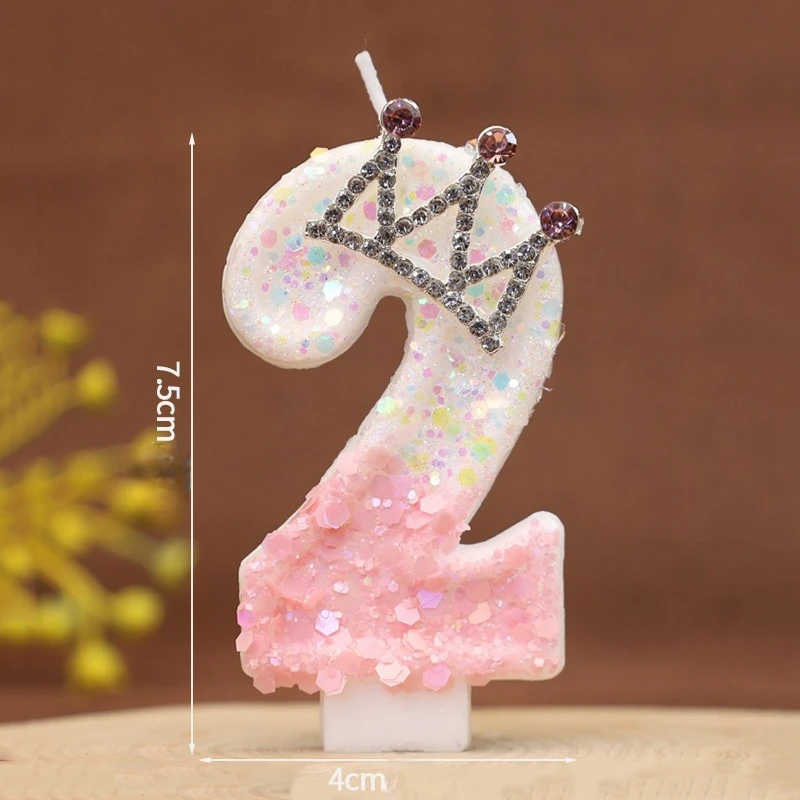 Bougie Anniversaire Rose Couronne Numéro2