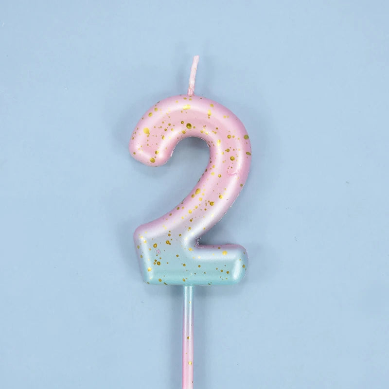 Bougie Anniversaire Rose et Bleu Pastel