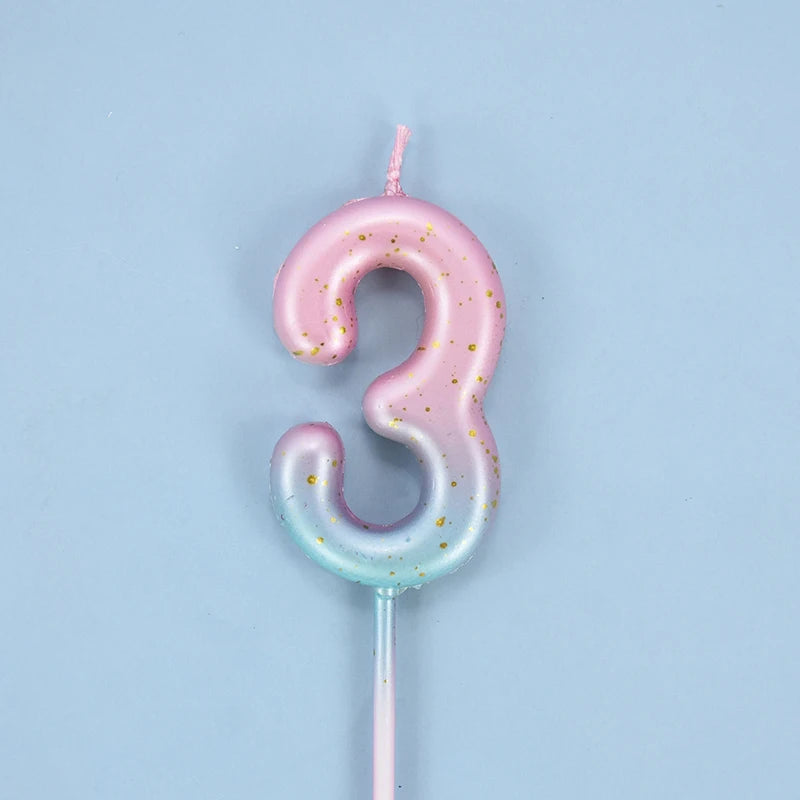 Bougie Anniversaire Rose et Bleu Pastel