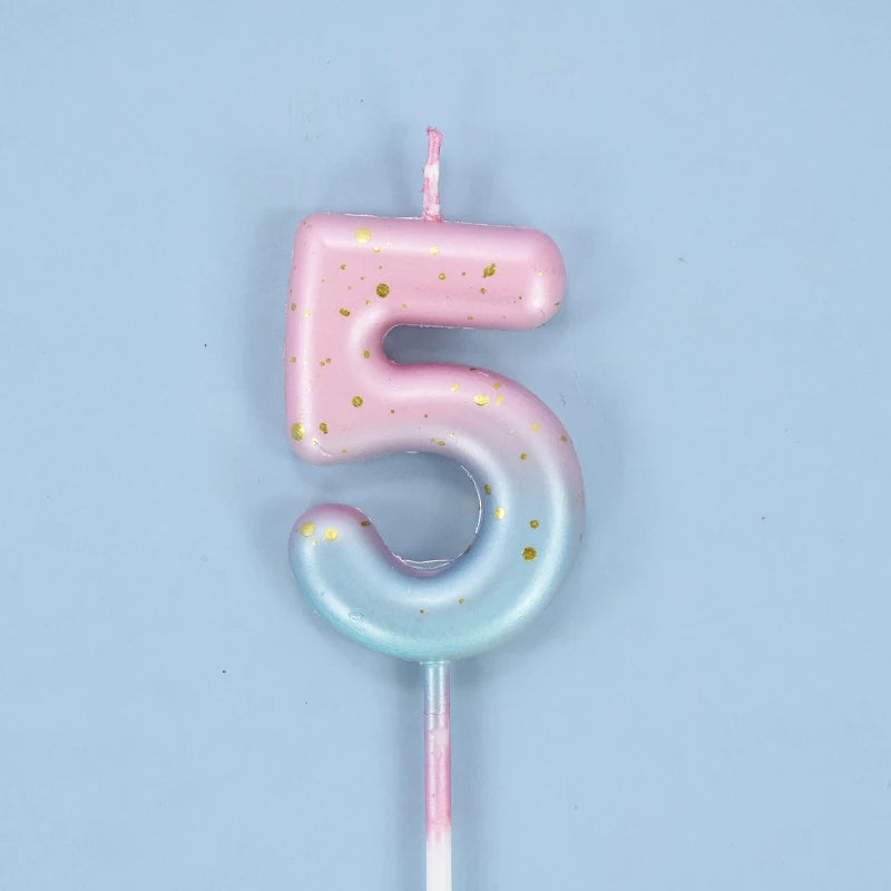 Bougie Anniversaire Rose et Bleu Pastel