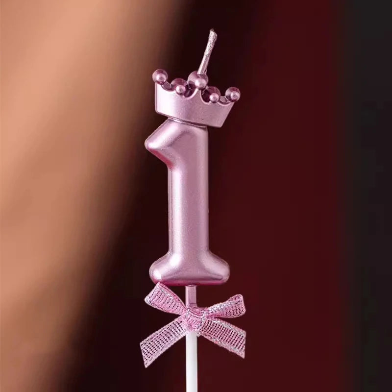 Bougie Chiffre Rose Gold Couronne 1