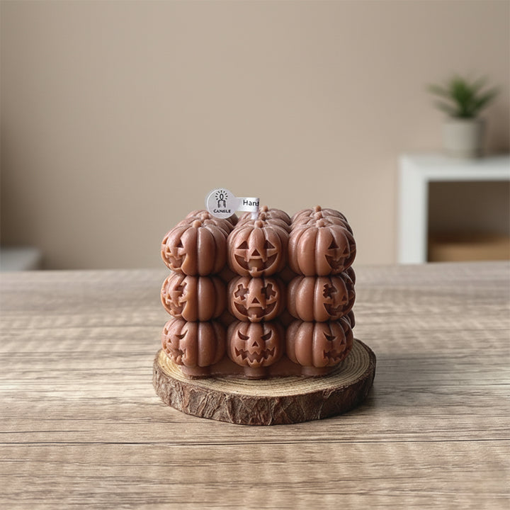Bougie Cube de Citrouilles pour Halloween