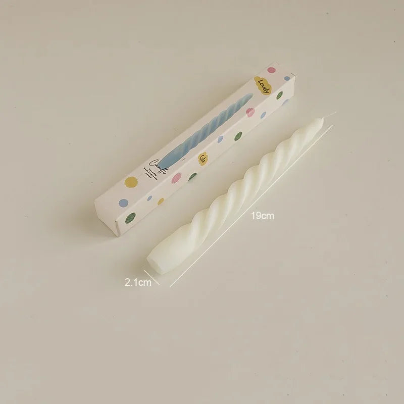 Bougie Décorative TorsadéeBlanche