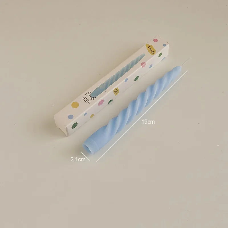 Bougie Décorative Torsadée Bleue