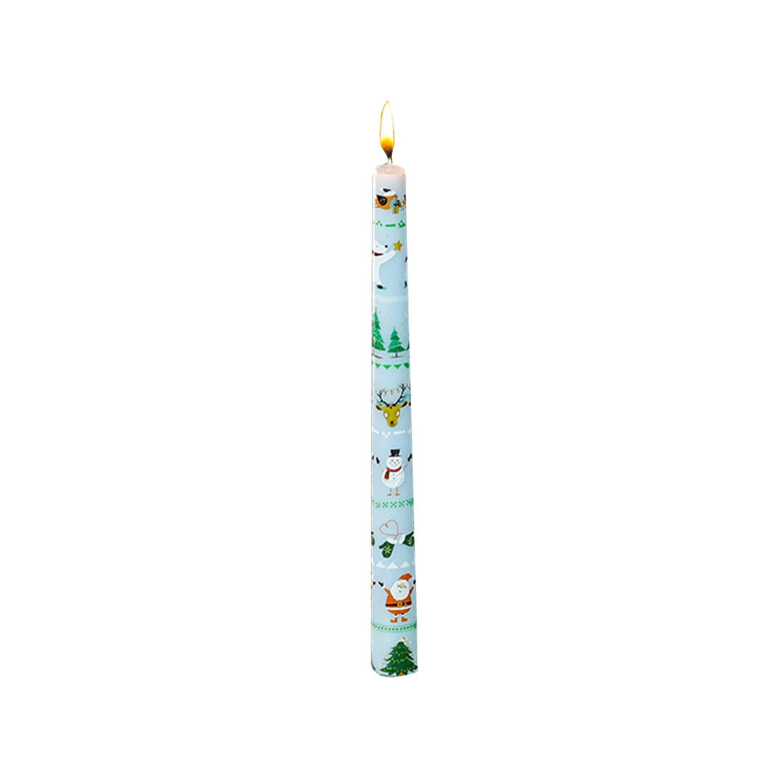 Bougie Longue Bleu Ciel à Motifs Noël stylé
