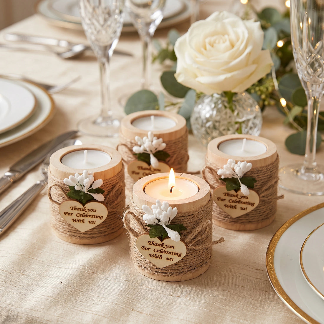 Bougie Rustique Mariage pour Invités