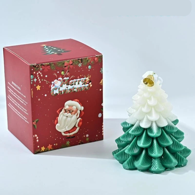 Bougie Sapin Vert et Blanc