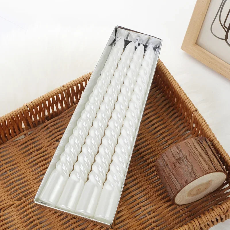 Bougies Blanches Torsadées Mariage Chic