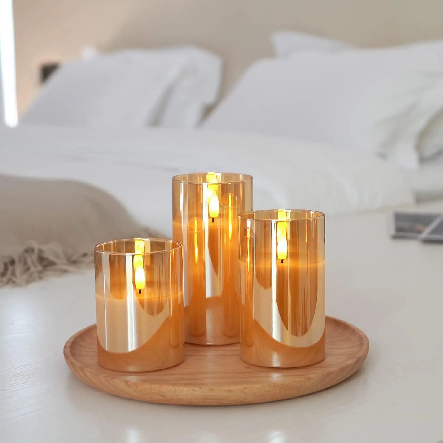 Bougies LED Sans Flamme Dorées