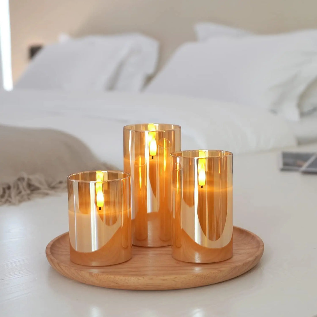 Bougies LED Sans Flamme Dorées