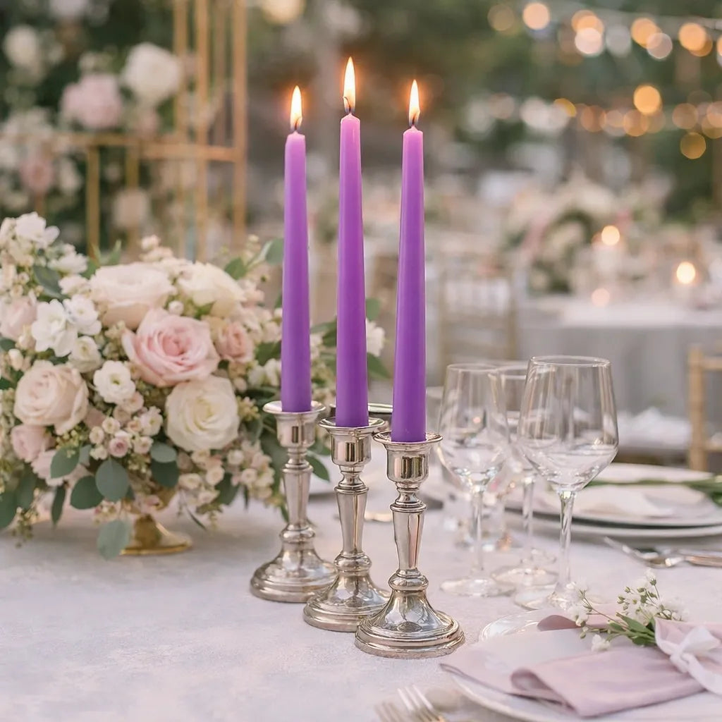 Bougies Longues Violettes Mariage
