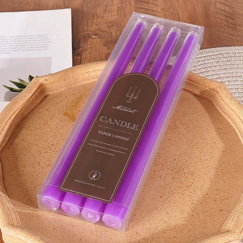 Bougies Longues Violettes Mariage Chic