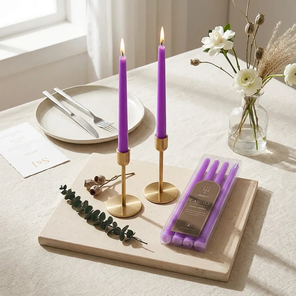 Bougies Longues Violettes Mariage Unique
