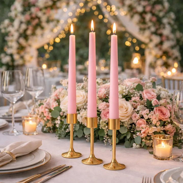 Bougies Mariage Coniques Roses