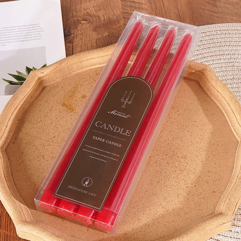 Bougies Mariage Longues Rouges Chic