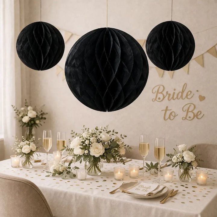 Boule Déco Nid d’abeille Noir