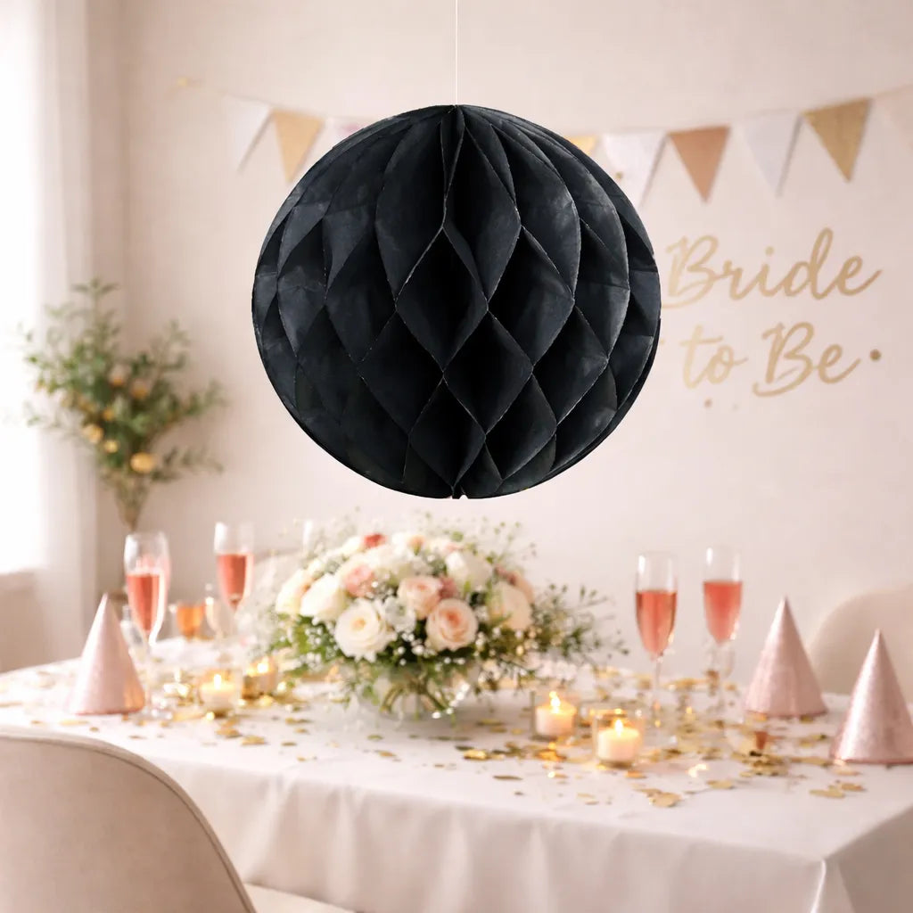 Boule Déco Nid d’abeille Noir élégant