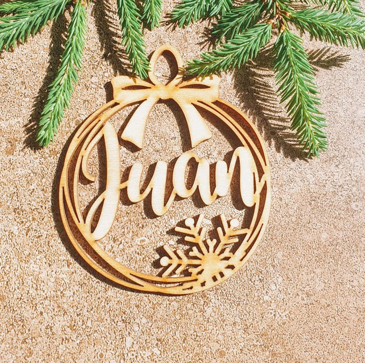 Boule d’Ornement en Bois Personnalisé