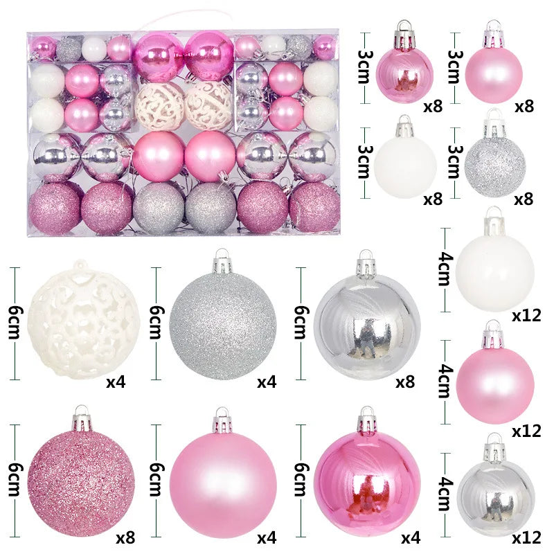 Boules de Noël Roses et Argent