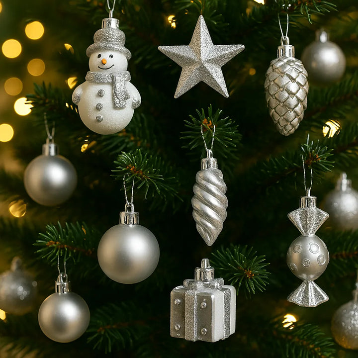 Boules de Sapin Argentées