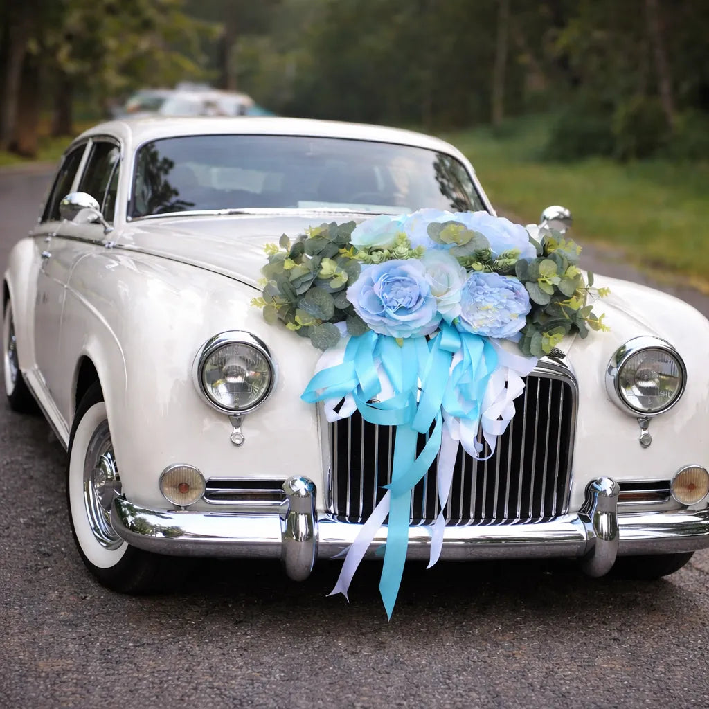 Bouquet de Fleurs Bleus Décoratif Voiture chic