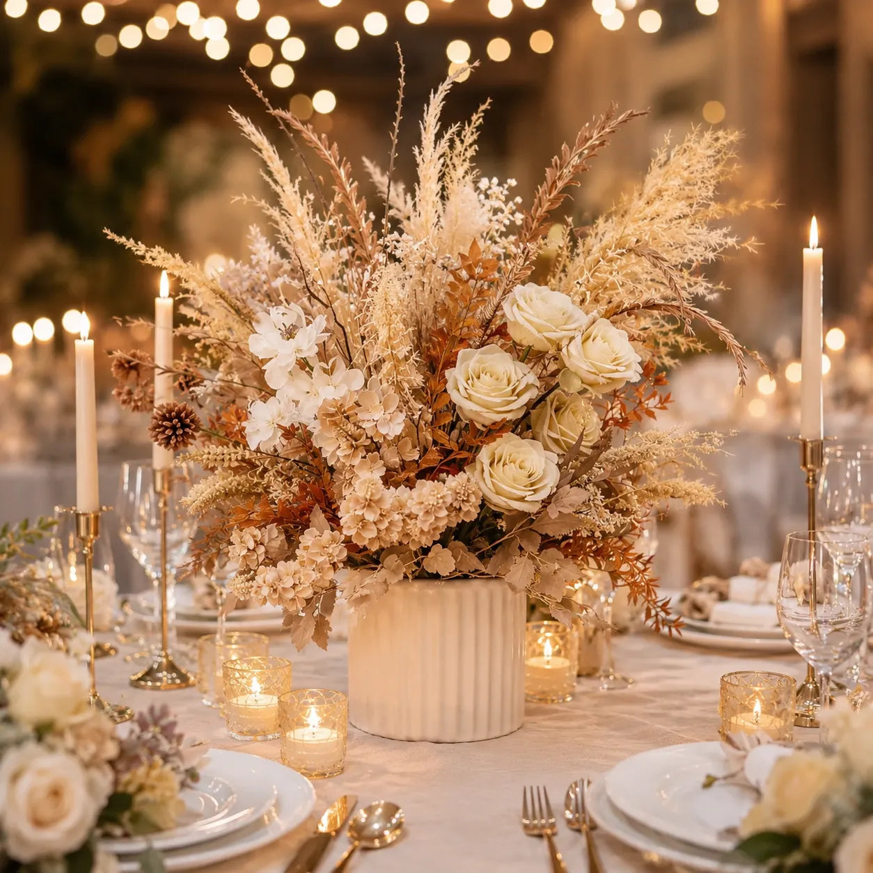 Bouquet de Fleurs Séchées Pour Centre de Table chic