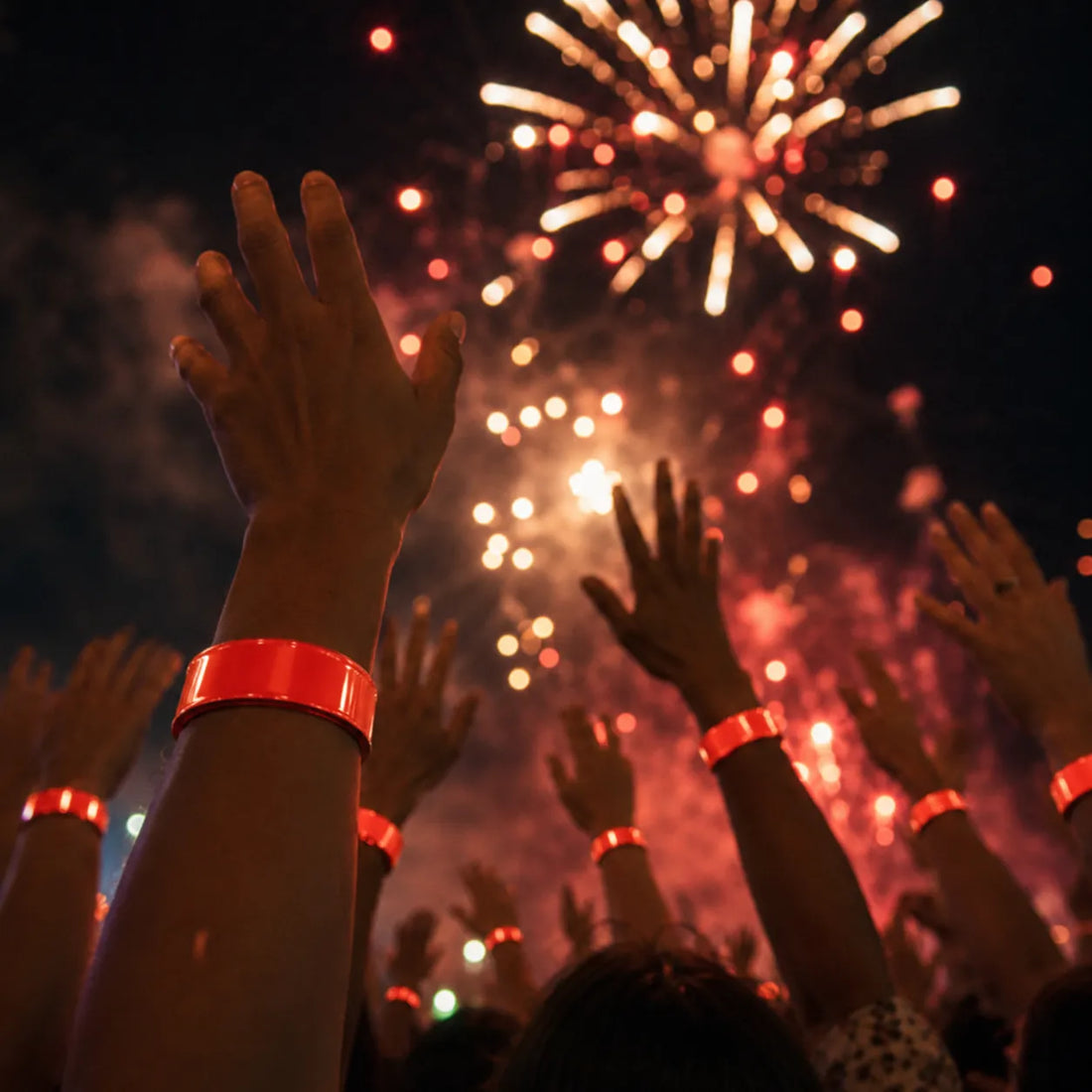 Bracelet Bande Réfléchissant Festif Rouge