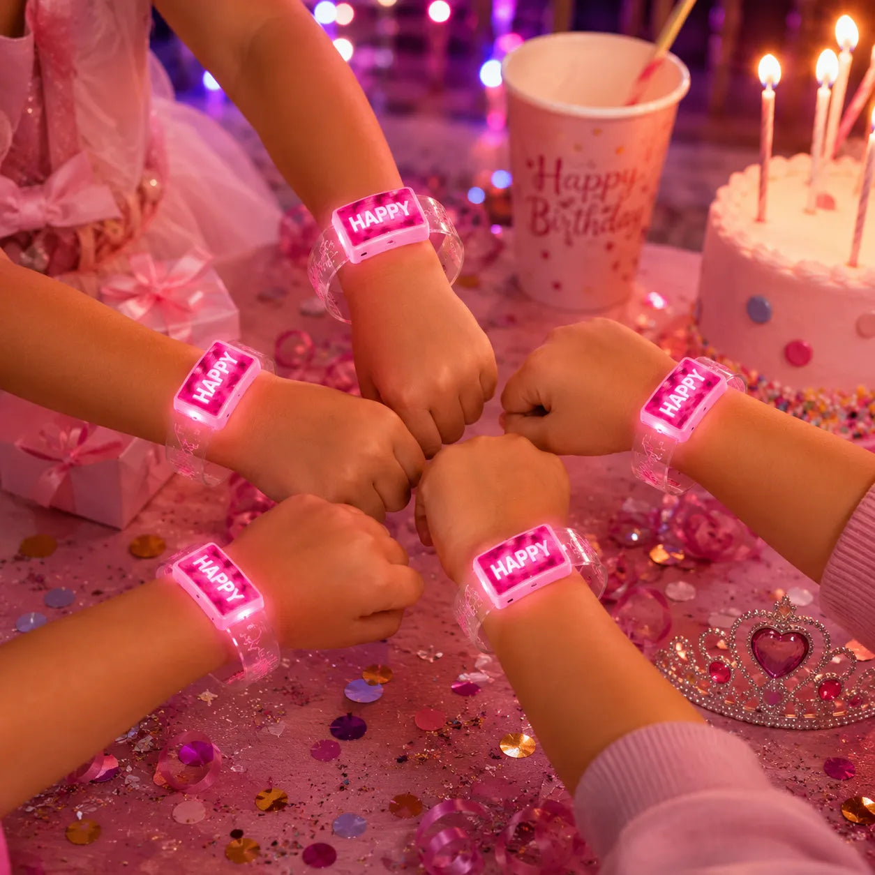 Bracelet De Fête Lumineux Happy Rose