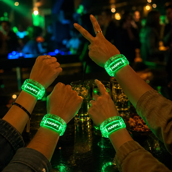 Bracelet Festif Lumineux Happy Vert 