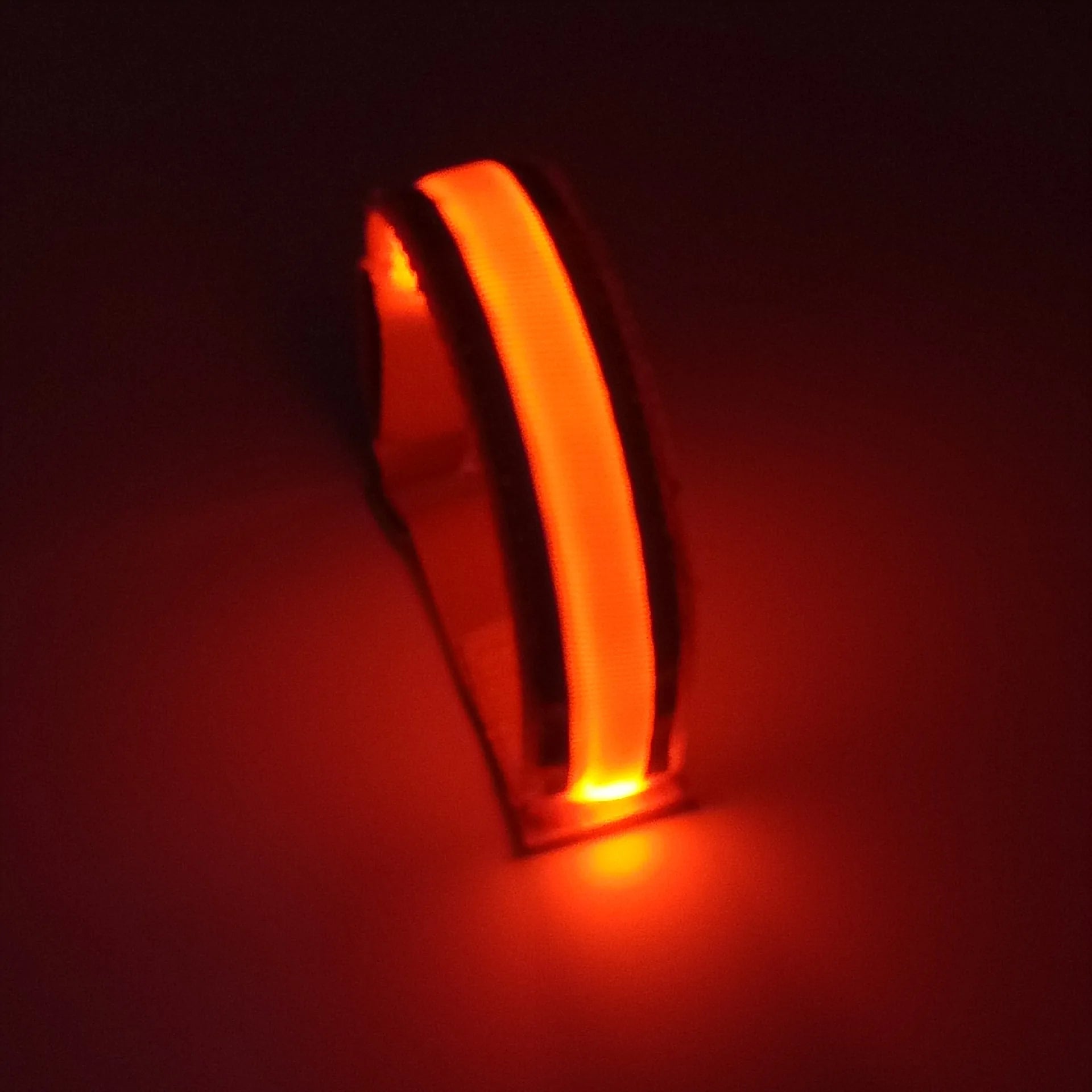 Bracelet Festif Orange Réfléchissant à Piles lumineux