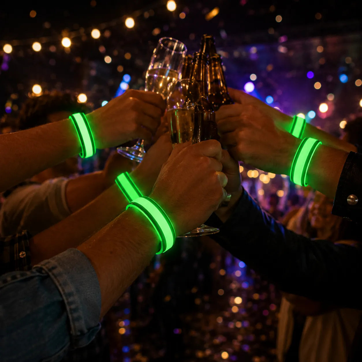 Bracelet Festif Vert Réfléchissant