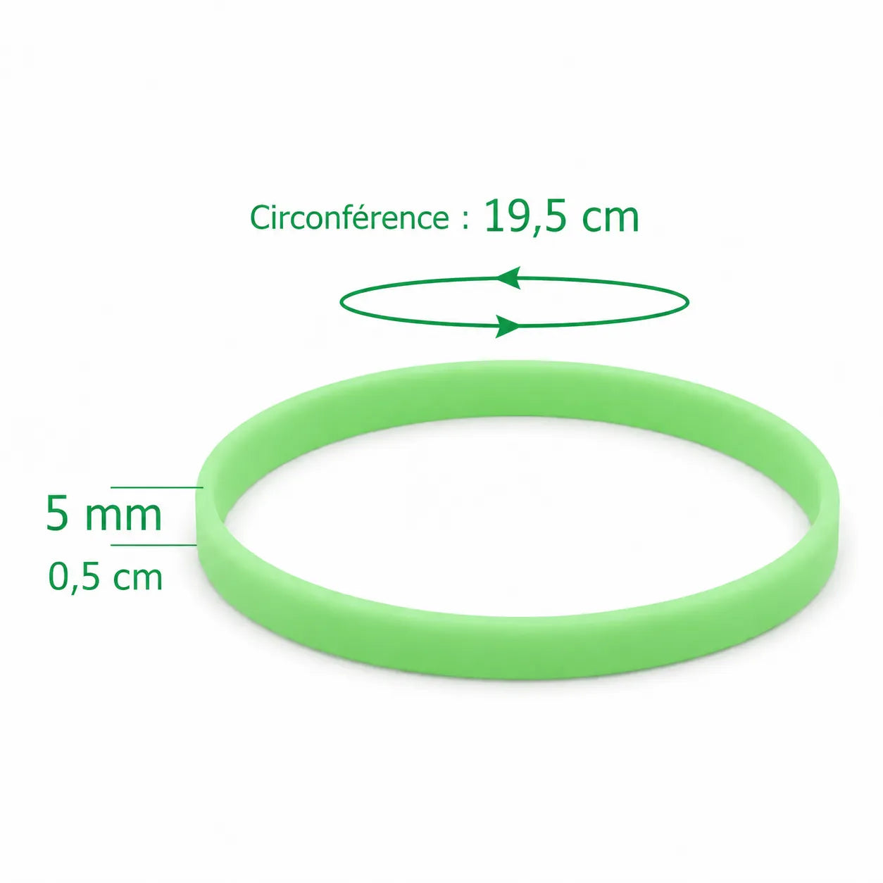 Bracelet Festif en Silicone Vert Fluorescent Stylé
