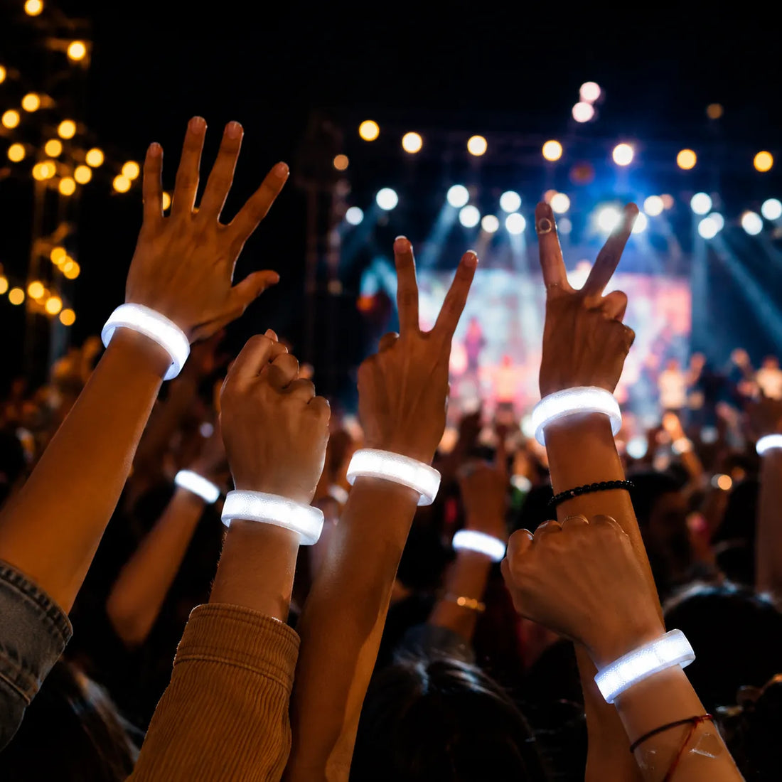 Bracelet Lumineux Blancs de Fête 